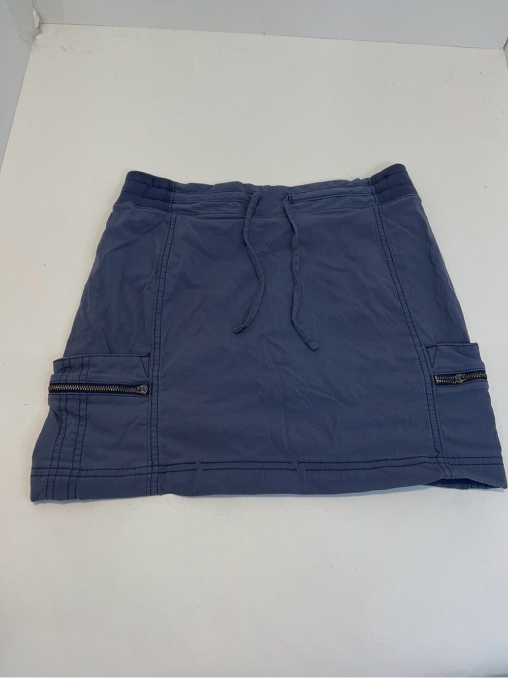 Athleta Womens Blue Elastic Waist Drawstring Activewear Skort Skirt